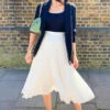 Closet London Cream Pleated Skirt