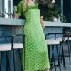 Closet London Green A-Line Dress Tie Back Dress
