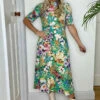 Closet London Green Tie Back Print Midi Dress -Closet London Popular Shop 0030 D7233 Green 61 85241.1681816633