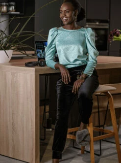 Closet London Green Pleated Sleeve Blouse -Closet London Popular Shop 013 44640.1610546156