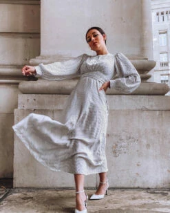 Closet London White Puff Sleeve Polka Dot Midi Dress -Closet London Popular Shop 119075634 1033923120393603 6803417242009203761 n 04590.1603905166