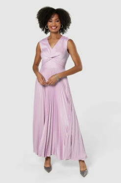 Closet London Pink Twist Detail Maxi Pleated Dress -Closet London Popular Shop 122Y RdI 36933.1670495735
