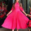 Closet London Coral Pink Pleated Midi Dress -Closet London Popular Shop 1 61414.1678795426
