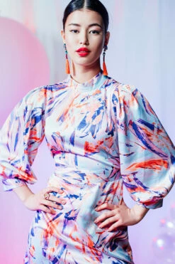 Closet London Multi Floral Print Puff Sleeve Midi Dress -Closet London Popular Shop 1 78399.1663073807