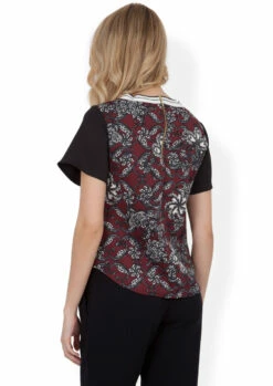 Closet London Maroon Floral Swirl Scuba Top -Closet London Popular Shop 1uED7M5g 80957.1635417703