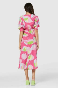Closet London Pink Floral Print Puff Sleeve Wrap Midi Dress -Closet London Popular Shop 20211019 Closet D7945 0819 06757.1647362095