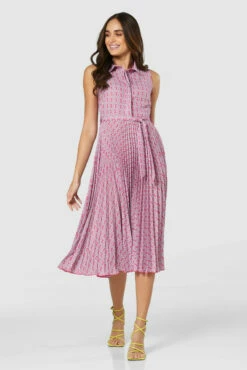 Closet London Pink Pleated Shirt Midi Dress -Closet London Popular Shop 20211019 Closet D7946 0642 07204.1647362222
