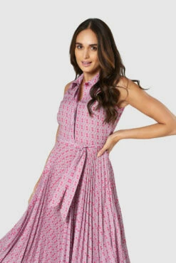 Closet London Pink Pleated Shirt Midi Dress -Closet London Popular Shop 20211019 Closet D7946 0660 46904.1647362240