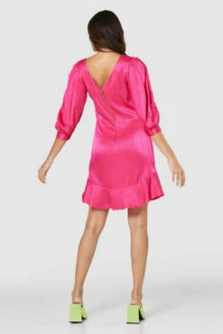 Closet London Pink Frill Hem Puff Sleeve Dress -Closet London Popular Shop 20211019 Closet D8089 0418 47392.1647362340