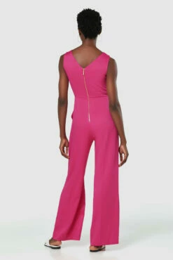 Closet London Pink Tie Front Wide Leg Jumpsuit -Closet London Popular Shop 20211019 Closet T8002 0624 03573.1647362057