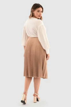 Closet London Curves Beige Pleated Skirt -Closet London Popular Shop 3YVBo1I 14953.1650626702