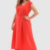 Closet London Curves Red High Low Dress