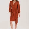 Closet London Rust Pleated Wrap Dress -Closet London Popular Shop 8skSBHSg 80172.1633090042