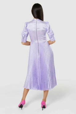 Closet London Lilac Purple Jacquard Pleated Midi Dress -Closet London Popular Shop 8vdzY3mI 61915.1673530979