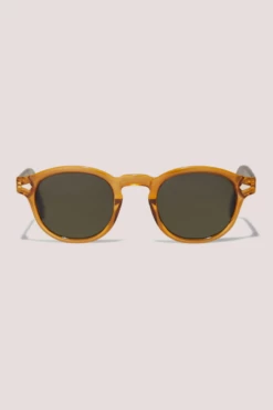 Closet London Sienna Shiny CognacRound Sunglasses