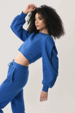 Closet London Blue Crop Sweatshirt -Closet London Popular Shop ALB6849 ALT6854 DSC 2731 51998.1614598582