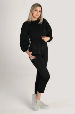 Closet London Black Crop Sweatshirt