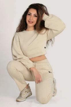 Closet London Ivory Crop Sweatshirt -Closet London Popular Shop ALB6850 IVORY 41 69630.1621250621