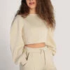 Closet London Ivory Crop Sweatshirt