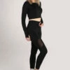 Closet London Black Long Sleeve Crop Top -Closet London Popular Shop ALJ6836 BLACK 12 69905.1633090046