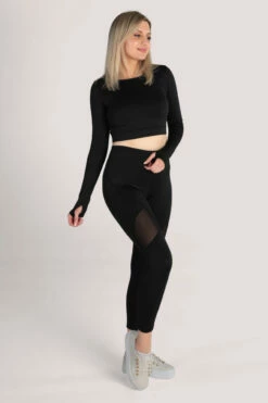 Closet London Black Long Sleeve Crop Top -Closet London Popular Shop ALJ6836 BLACK 14 43099.1621251100