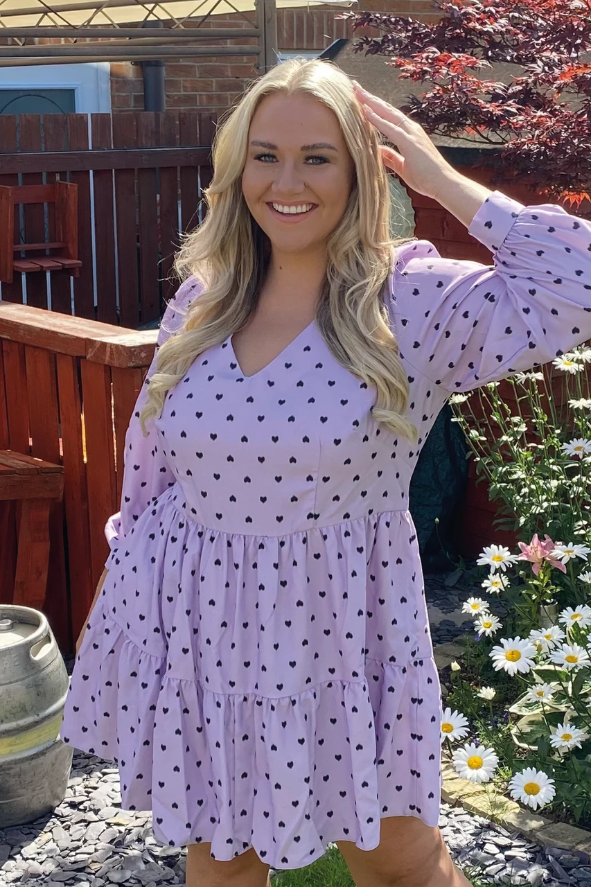 Closet Curves Purple Tiered Mini Dress 3 Closet Curves Purple Tiered Mini Dress