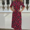Closet LondonBlack Red Heart Tie Back A-Line Midi Dress