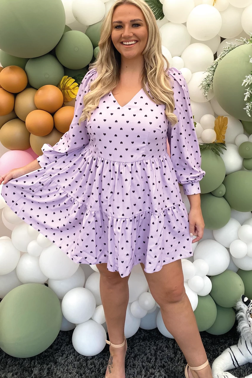 Closet Curves Purple Tiered Mini Dress 5 Closet Curves Purple Tiered Mini Dress - Image 3