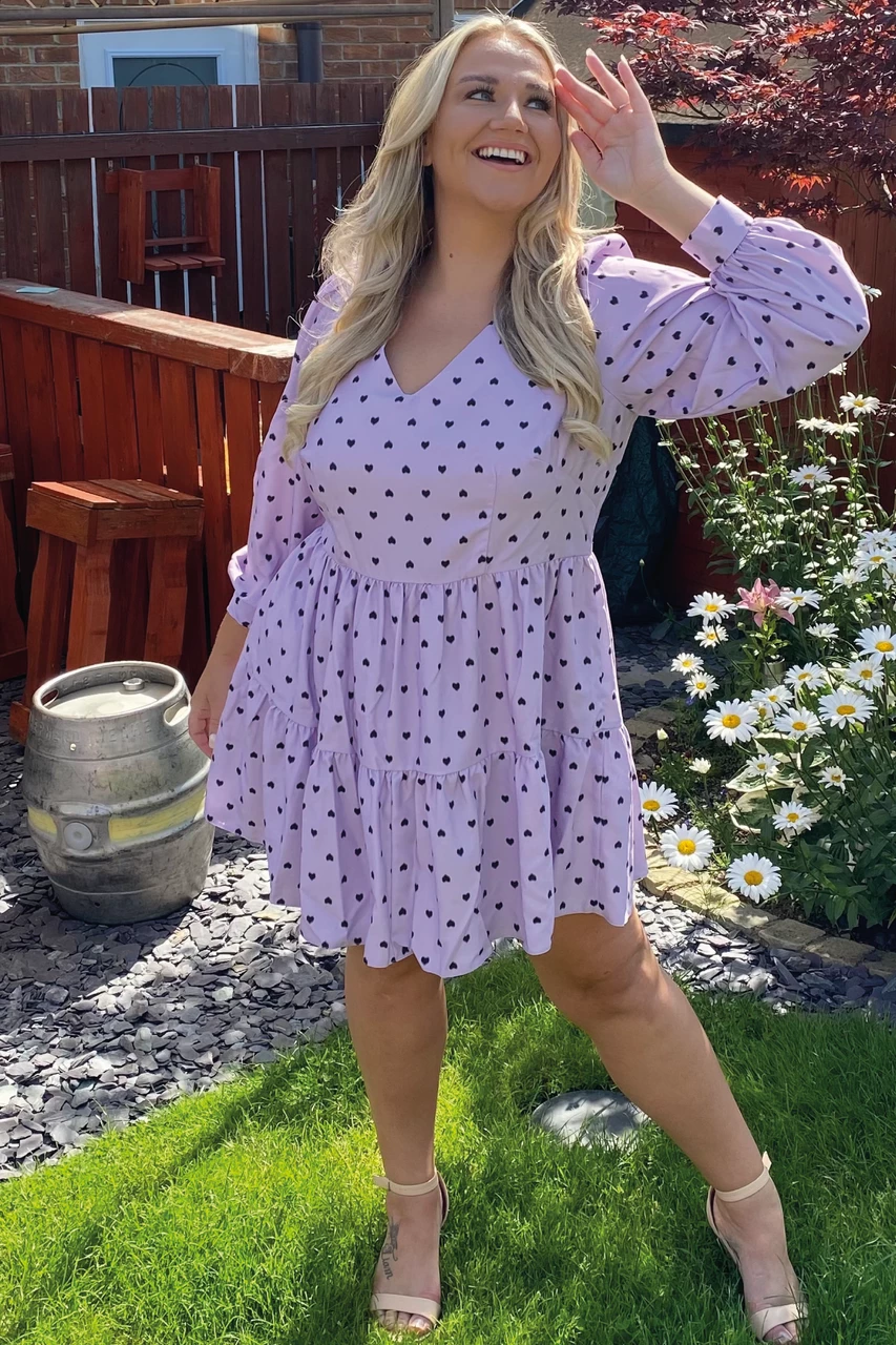 Closet Curves Purple Tiered Mini Dress 4 Closet Curves Purple Tiered Mini Dress - Image 2