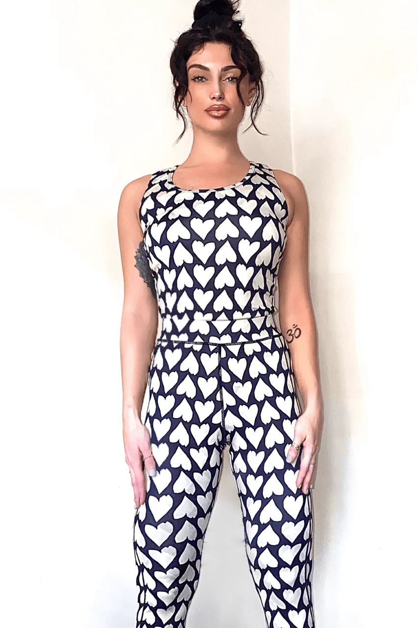 Closet London Black And White Heart Print Vest Top 4 Closet London Black And White Heart Print Vest Top - Image 2