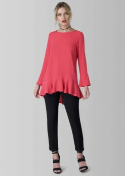 Closet London Pink A-Line Long Sleeve Frill Blouse