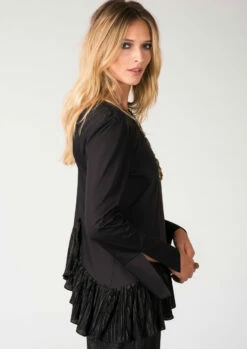 ClosetBlack Pleated Peplum V-Back Top -Closet London Popular Shop B3217 DSC 5547 2 50113.1695122740