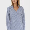 Closet London Blue Stripe Cross Over Blouse