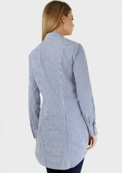 Closet London Blue Stripe Cross Over Blouse -Closet London Popular Shop B338 NAVY STRIPE SHIRT 3 92515.1602589099