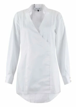 Closet London White Cross Over Long Sleeve Blouse With Collar -Closet London Popular Shop B338 WHITE 6 98275.1602588586