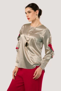 Closet London Gold Frill Sleeve Blouse -Closet London Popular Shop B4472 DSC 9557 68366.1633089356