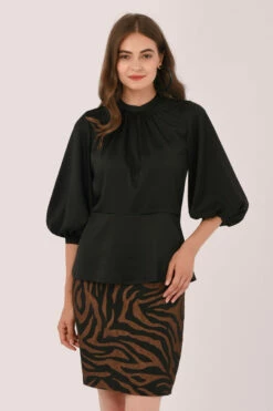 Closet London Black Gathered Front Blouse -Closet London Popular Shop B5516 DSC 2691 20077.1598537111