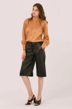 Closet London Gold High Neck Gathered Blouse -Closet London Popular Shop B6308 DSC 2881 09039.1598526195