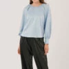 Closet London Blue Gathered Raglan Blouse