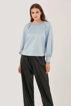 Closet London Blue Gathered Raglan Blouse