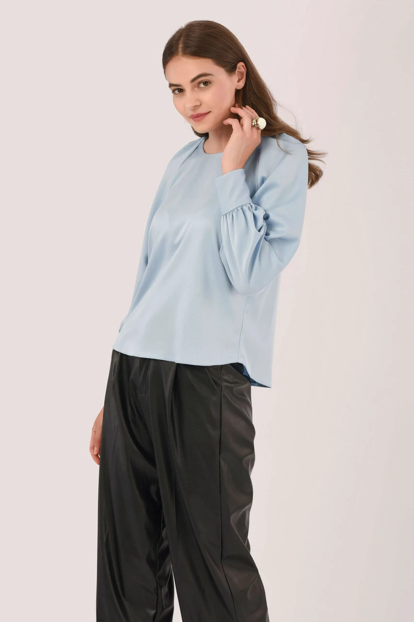 Closet London Blue Gathered Raglan Blouse 5 Closet London Blue Gathered Raglan Blouse - Image 3