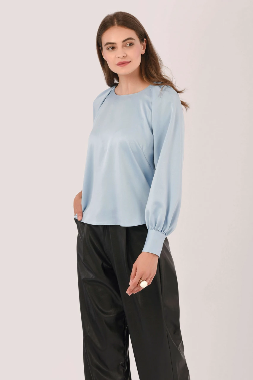 Closet London Blue Gathered Raglan Blouse 4 Closet London Blue Gathered Raglan Blouse - Image 2