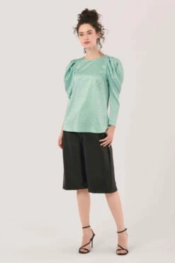 Closet London Green Pleated Sleeve Blouse -Closet London Popular Shop B6566 DSC 5445 24515.1607084042