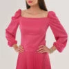 Closet London Pink Bardot Puff Sleeve Top