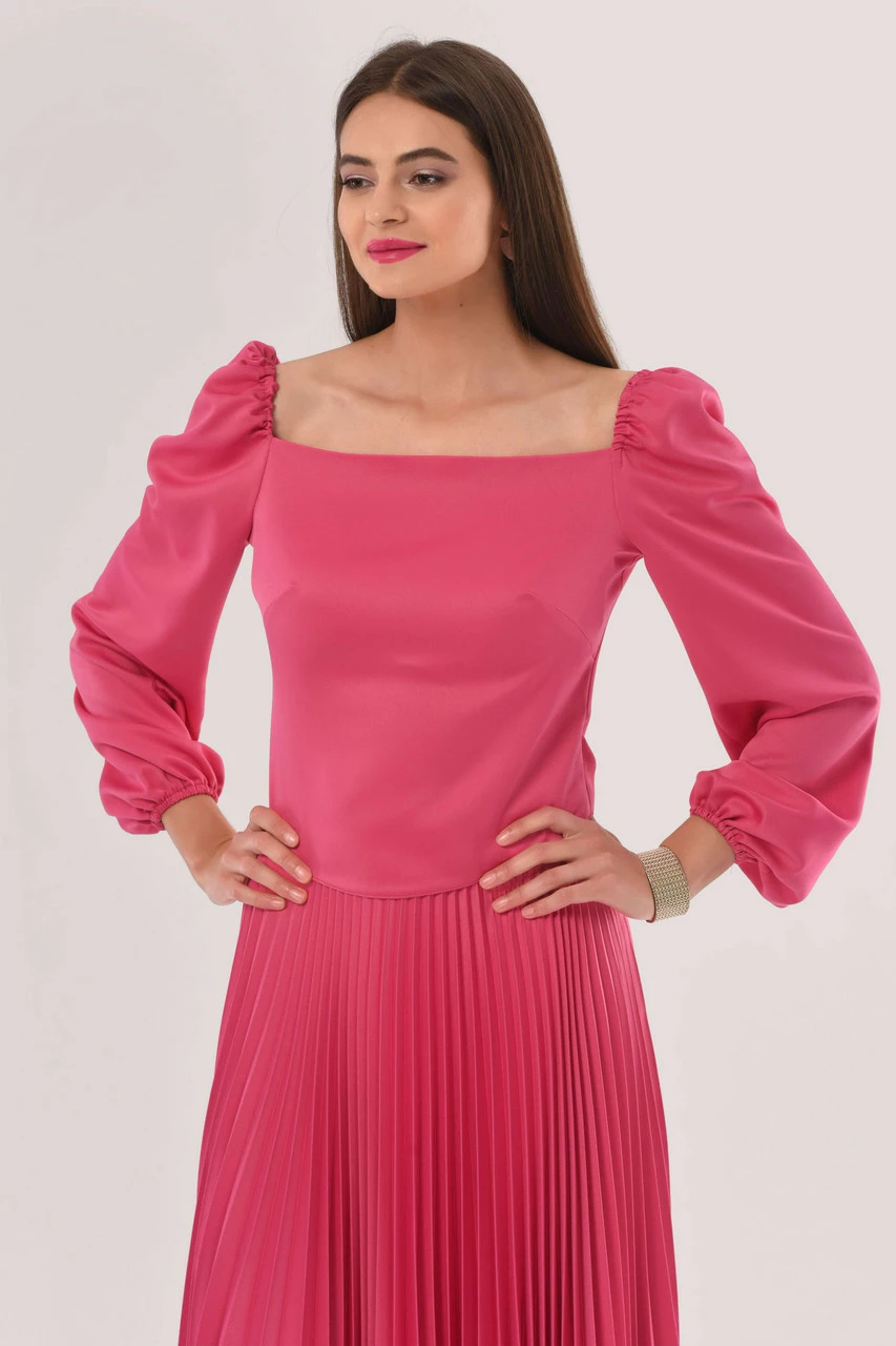 Closet London Pink Bardot Puff Sleeve Top 3 Closet London Pink Bardot Puff Sleeve Top
