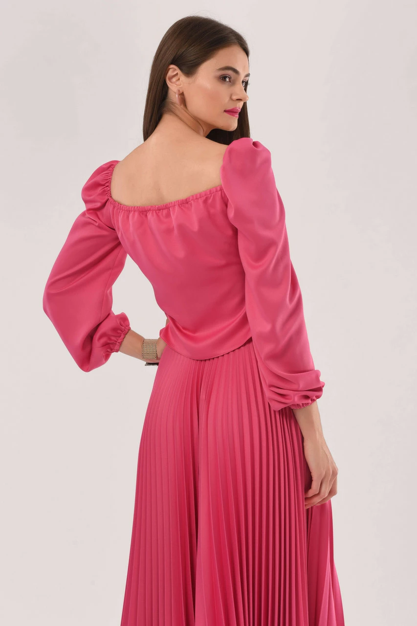 Closet London Pink Bardot Puff Sleeve Top 6 Closet London Pink Bardot Puff Sleeve Top - Image 4