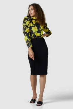 Closet London Yellow Puff Sleeve High Neck Blouse 8 Closet London Yellow Puff Sleeve High Neck Blouse -Closet London Popular Shop B6723 JS6761 210629 Closet London 2475 06279.1626279290