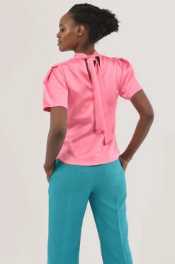 Closet London Pink Pleated Puff Sleeve Blouse -Closet London Popular Shop B6800 DSC 4827 28208.1612528710