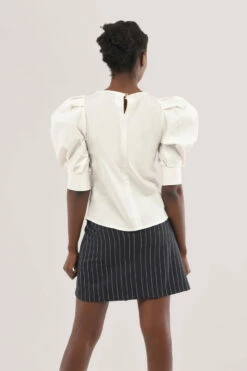 Closet London Ivory Pleated Puff Sleeve Blouse -Closet London Popular Shop B6883 DSC 4996 53058.1612528977