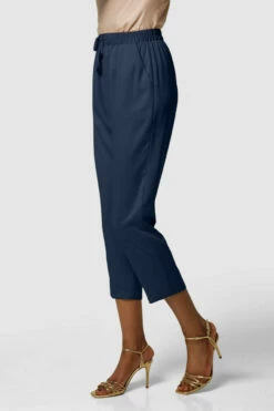 Closet London Navy Elasticated Waist Cropped Trousers -Closet London Popular Shop B7089 T7091 4657 09784.1633953488.1280.1280 93258.1641469331